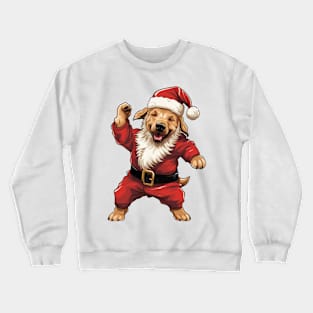 Cartoon Christmas Golden Retriever Dog Dancing Crewneck Sweatshirt